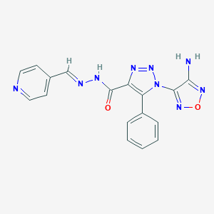 molecular formula C17H13N9O2 B387719 1-(4-AMINO-1,2,5-OXADIAZOL-3-YL)-5-PHENYL-N'-[(E)-(PYRIDIN-4-YL)METHYLIDENE]-1H-1,2,3-TRIAZOLE-4-CARBOHYDRAZIDE 