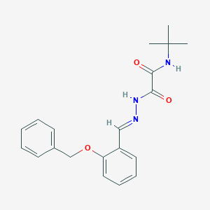 molecular formula C20H23N3O3 B3877198 N-tert-butyl-N'-[(E)-(2-phenylmethoxyphenyl)methylideneamino]oxamide 
