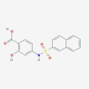molecular formula C17H13NO5S B387720 2-Hydroxy-4-[(2-naphthylsulfonyl)amino]benzoic acid 