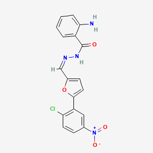 molecular formula C18H13ClN4O4 B3877244 2-amino-N-[(Z)-[5-(2-chloro-5-nitrophenyl)furan-2-yl]methylideneamino]benzamide 