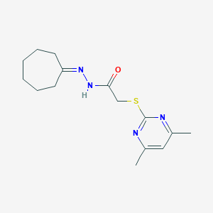 molecular formula C15H22N4OS B387728 N'-cycloheptylidene-2-[(4,6-dimethylpyrimidin-2-yl)sulfanyl]acetohydrazide 