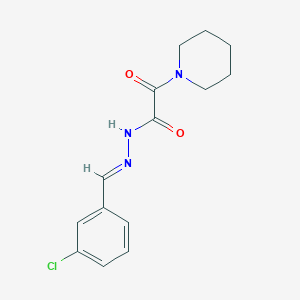 molecular formula C14H16ClN3O2 B3877351 N'-[(E)-(3-chlorophenyl)methylidene]-2-oxo-2-(piperidin-1-yl)acetohydrazide 