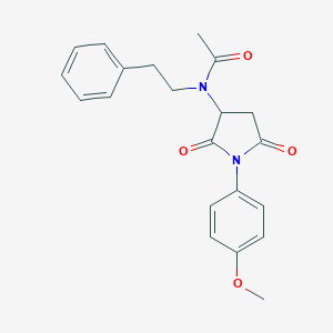 molecular formula C21H22N2O4 B387736 N-[1-(4-methoxyphenyl)-2,5-dioxo-3-pyrrolidinyl]-N-(2-phenylethyl)acetamide CAS No. 345951-02-2