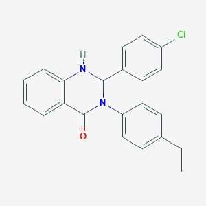 molecular formula C22H19ClN2O B387744 2-(4-chlorophenyl)-3-(4-ethylphenyl)-2,3-dihydro-4(1H)-quinazolinone 