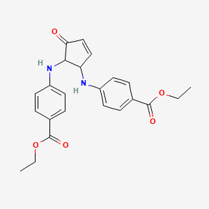 molecular formula C23H24N2O5 B3877448 Diethyl 4,4'-[(5-oxocyclopent-3-ene-1,2-diyl)diimino]dibenzoate 