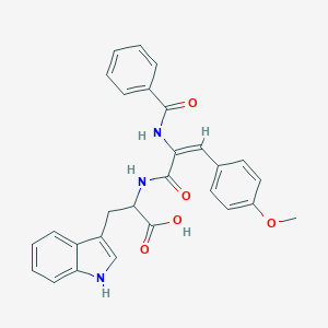 molecular formula C28H25N3O5 B387745 N-[2-(benzoylamino)-3-(4-methoxyphenyl)acryloyl]tryptophan 