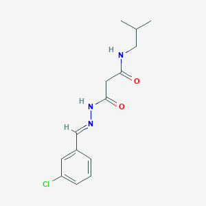 molecular formula C14H18ClN3O2 B3877462 N'-[(E)-(3-chlorophenyl)methylideneamino]-N-(2-methylpropyl)propanediamide 