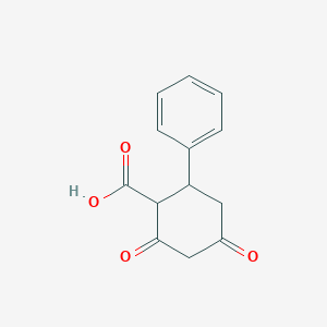 molecular formula C13H12O4 B3877482 2,4-Dioxo-6-phenylcyclohexane-1-carboxylic acid 