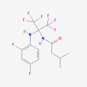 molecular formula C14H14F8N2O B387752 N-[1-(2,4-Difluoroanilino)-2,2,2-trifluoro-1-(trifluoromethyl)ethyl]-3-methylbutanamide 