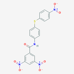 molecular formula C19H12N4O7S B387755 3,5-dinitro-N-{4-[(4-nitrophenyl)sulfanyl]phenyl}benzamide 