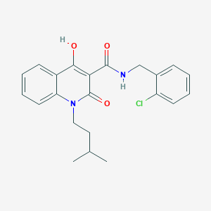 molecular formula C22H23ClN2O3 B3877555 N-[(2-chlorophenyl)methyl]-4-hydroxy-1-(3-methylbutyl)-2-oxoquinoline-3-carboxamide 