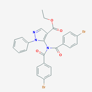 molecular formula C26H19Br2N3O4 B387756 ETHYL 5-[N-(4-BROMOBENZOYL)4-BROMOBENZAMIDO]-1-PHENYL-1H-PYRAZOLE-4-CARBOXYLATE 