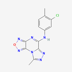 molecular formula C13H10ClN7O B3877631 N-(3-chloro-4-methylphenyl)-12-methyl-4-oxa-1,3,5,7,10,11-hexazatricyclo[7.3.0.02,6]dodeca-2,5,7,9,11-pentaen-8-amine 