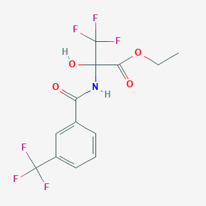 molecular formula C13H11F6NO4 B387777 Ethyl 3,3,3-trifluoro-2-hydroxy-2-[[3-(trifluoromethyl)benzoyl]amino]propanoate 