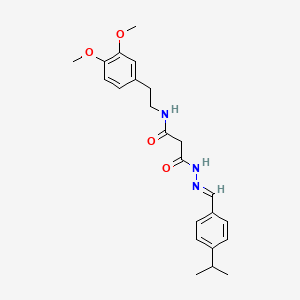 molecular formula C23H29N3O4 B3877811 N-[2-(3,4-dimethoxyphenyl)ethyl]-N'-[(E)-(4-propan-2-ylphenyl)methylideneamino]propanediamide 