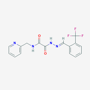 molecular formula C16H13F3N4O2 B3877910 N-(pyridin-2-ylmethyl)-N'-[(E)-[2-(trifluoromethyl)phenyl]methylideneamino]oxamide 