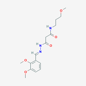 molecular formula C16H23N3O5 B3878052 N'-[(E)-(2,3-dimethoxyphenyl)methylideneamino]-N-(3-methoxypropyl)propanediamide 