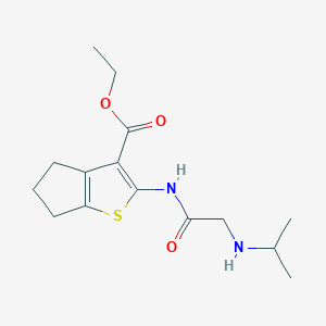 molecular formula C15H22N2O3S B3878083 ethyl 2-{[N-(propan-2-yl)glycyl]amino}-5,6-dihydro-4H-cyclopenta[b]thiophene-3-carboxylate 