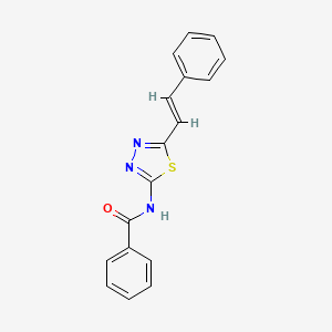 molecular formula C17H13N3OS B3878103 N-{5-[(1E)-2-PHENYLETHENYL]-1,3,4-THIADIAZOL-2-YL}BENZAMIDE 
