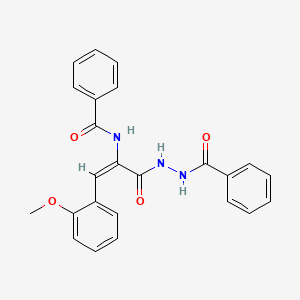 molecular formula C24H21N3O4 B3878187 N-[(E)-3-(2-benzoylhydrazinyl)-1-(2-methoxyphenyl)-3-oxoprop-1-en-2-yl]benzamide 
