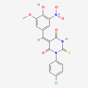 1-(4-chlorophenyl)-5-(4-hydroxy-3-methoxy-5-nitrobenzylidene)-2-thioxodihydro-4,6(1H,5H)-pyrimidinedione