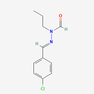 molecular formula C11H13ClN2O B3878309 N-[(E)-(4-chlorophenyl)methylideneamino]-N-propylformamide 