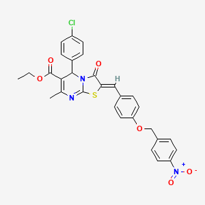 ethyl 5-(4-chlorophenyl)-7-methyl-2-{4-[(4-nitrobenzyl)oxy]benzylidene}-3-oxo-2,3-dihydro-5H-[1,3]thiazolo[3,2-a]pyrimidine-6-carboxylate