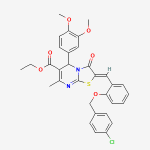 ethyl 2-{2-[(4-chlorobenzyl)oxy]benzylidene}-5-(3,4-dimethoxyphenyl)-7-methyl-3-oxo-2,3-dihydro-5H-[1,3]thiazolo[3,2-a]pyrimidine-6-carboxylate