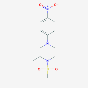 molecular formula C12H17N3O4S B3878343 2-methyl-1-(methylsulfonyl)-4-(4-nitrophenyl)piperazine CAS No. 5669-65-8