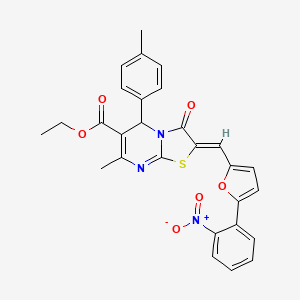 ethyl 7-methyl-5-(4-methylphenyl)-2-{[5-(2-nitrophenyl)-2-furyl]methylene}-3-oxo-2,3-dihydro-5H-[1,3]thiazolo[3,2-a]pyrimidine-6-carboxylate