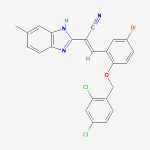 molecular formula C24H16BrCl2N3O B387848 3-{5-bromo-2-[(2,4-dichlorobenzyl)oxy]phenyl}-2-(5-methyl-1H-benzimidazol-2-yl)acrylonitrile 