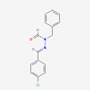 molecular formula C15H13ClN2O B3878559 N-benzyl-N-[(E)-(4-chlorophenyl)methylideneamino]formamide 