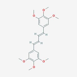 molecular formula C22H26O6 B038786 1,1'-(1,3-Butadiene-1,4-diyl)bis(3,4,5-trimethoxybenzene) CAS No. 123220-48-4