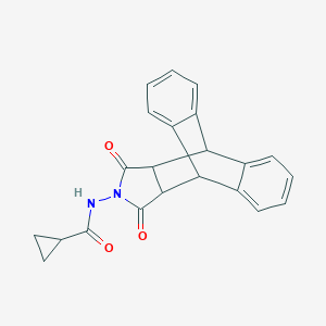 molecular formula C22H18N2O3 B387866 N-(16,18-dioxo-17-azapentacyclo[6.6.5.0~2,7~.0~9,14~.0~15,19~]nonadeca-2,4,6,9,11,13-hexaen-17-yl)cyclopropanecarboxamide 
