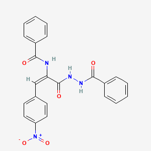 molecular formula C23H18N4O5 B3878689 N-[(E)-3-(2-benzoylhydrazinyl)-1-(4-nitrophenyl)-3-oxoprop-1-en-2-yl]benzamide 