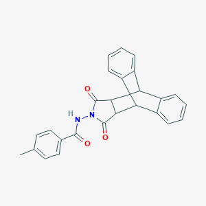 molecular formula C26H20N2O3 B387869 N-(16,18-dioxo-17-azapentacyclo[6.6.5.0~2,7~.0~9,14~.0~15,19~]nonadeca-2,4,6,9,11,13-hexaen-17-yl)-4-methylbenzamide (non-preferred name) 