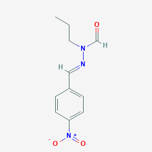 molecular formula C11H13N3O3 B3878732 N-[(E)-(4-nitrophenyl)methylideneamino]-N-propylformamide 