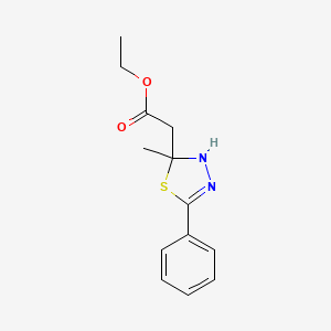 molecular formula C13H16N2O2S B3878797 ethyl 2-(2-methyl-5-phenyl-3H-1,3,4-thiadiazol-2-yl)acetate 