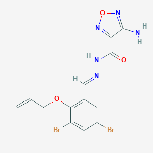 molecular formula C13H11Br2N5O3 B387880 N'-[2-(allyloxy)-3,5-dibromobenzylidene]-4-amino-1,2,5-oxadiazole-3-carbohydrazide 