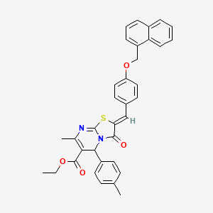 molecular formula C35H30N2O4S B3878867 ethyl (2Z)-7-methyl-5-(4-methylphenyl)-2-[[4-(naphthalen-1-ylmethoxy)phenyl]methylidene]-3-oxo-5H-[1,3]thiazolo[3,2-a]pyrimidine-6-carboxylate 