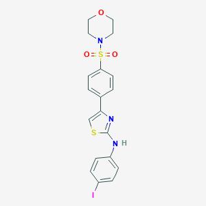 molecular formula C19H18IN3O3S2 B387889 N-(4-IODOPHENYL)-N-{4-[4-(MORPHOLINOSULFONYL)PHENYL]-1,3-THIAZOL-2-YL}AMINE 