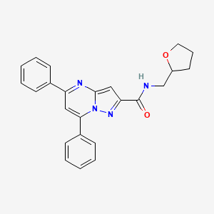 molecular formula C24H22N4O2 B3878972 N-(oxolan-2-ylmethyl)-5,7-diphenylpyrazolo[1,5-a]pyrimidine-2-carboxamide 
