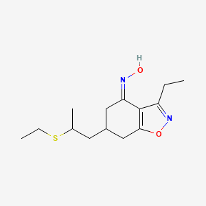 molecular formula C14H22N2O2S B3878992 (NZ)-N-[3-ethyl-6-(2-ethylsulfanylpropyl)-6,7-dihydro-5H-1,2-benzoxazol-4-ylidene]hydroxylamine 