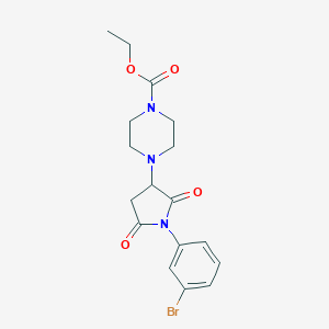 molecular formula C17H20BrN3O4 B387916 Ethyl 4-[1-(3-bromophenyl)-2,5-dioxopyrrolidin-3-yl]piperazine-1-carboxylate CAS No. 331759-85-4