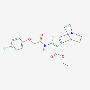 4H-4,7-Ethanothieno(2,3-b)pyridine-3-carboxylic acid, 5,6-dihydro-2-(((4-chlorophenoxy)acetyl)amino)-, ethyl ester