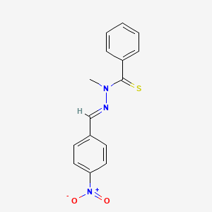 molecular formula C15H13N3O2S B3879274 N-methyl-N-[(E)-(4-nitrophenyl)methylideneamino]benzenecarbothioamide 