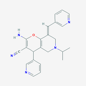 molecular formula C23H23N5O B387933 2-amino-6-isopropyl-4-(3-pyridinyl)-8-(3-pyridinylmethylene)-5,6,7,8-tetrahydro-4H-pyrano[3,2-c]pyridine-3-carbonitrile 