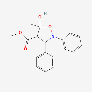molecular formula C18H19NO4 B3879352 Methyl 5-hydroxy-5-methyl-2,3-diphenyl-1,2-oxazolidine-4-carboxylate 