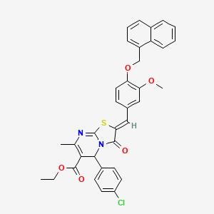 molecular formula C35H29ClN2O5S B3879433 Ethyl (2Z)-5-(4-chlorophenyl)-2-({3-methoxy-4-[(naphthalen-1-YL)methoxy]phenyl}methylidene)-7-methyl-3-oxo-2H,3H,5H-[1,3]thiazolo[3,2-A]pyrimidine-6-carboxylate 