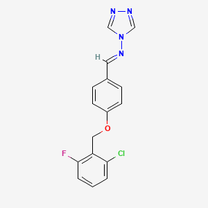 molecular formula C16H12ClFN4O B3879436 N-[(E)-{4-[(2-chloro-6-fluorobenzyl)oxy]phenyl}methylidene]-4H-1,2,4-triazol-4-amine CAS No. 5674-92-0